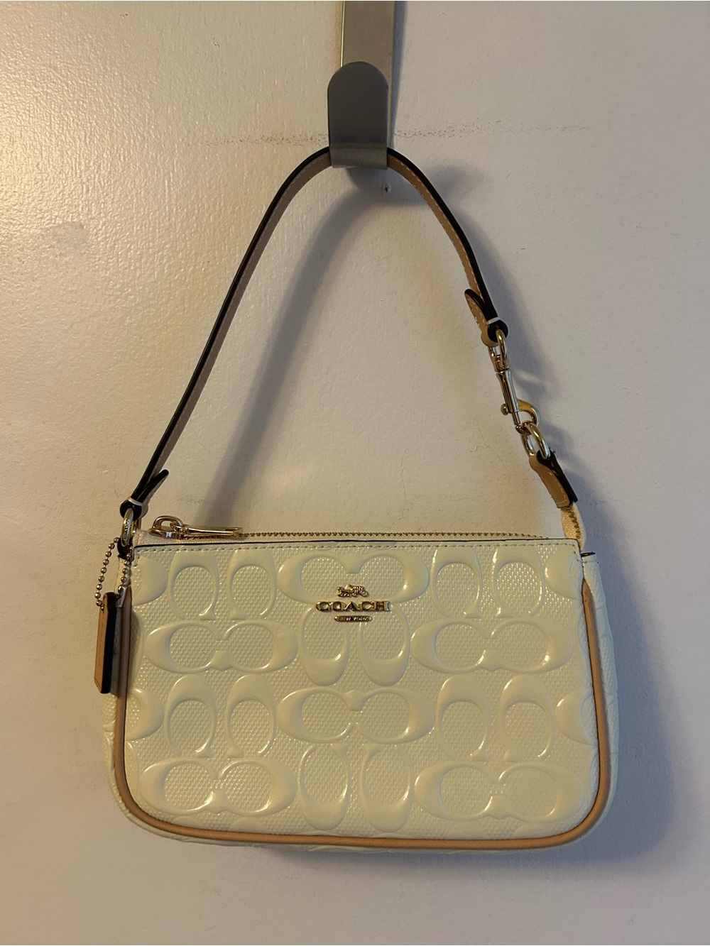 Coach Light Lemon Patent Leather Nolita Shoulder Bag with Gold Hardware